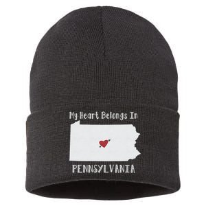 My Heart Belongs In Pennsylvania Sustainable Knit Beanie