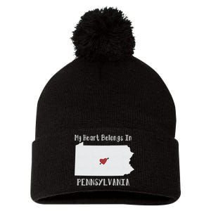 My Heart Belongs In Pennsylvania Pom Pom 12in Knit Beanie