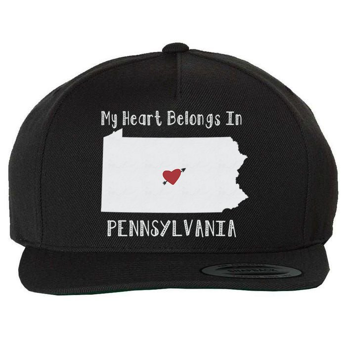 My Heart Belongs In Pennsylvania Wool Snapback Cap