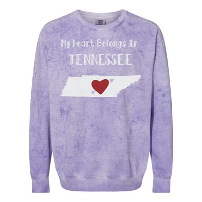 My Heart Belongs In Tennessee Colorblast Crewneck Sweatshirt