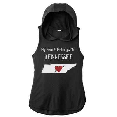 My Heart Belongs In Tennessee Ladies PosiCharge Tri-Blend Wicking Draft Hoodie Tank