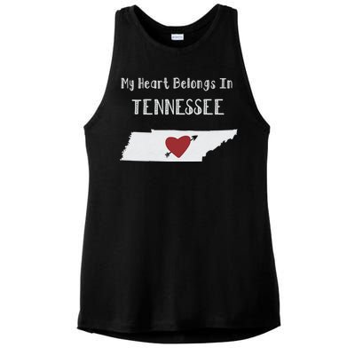 My Heart Belongs In Tennessee Ladies PosiCharge Tri-Blend Wicking Tank