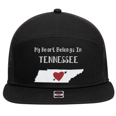 My Heart Belongs In Tennessee 7 Panel Mesh Trucker Snapback Hat