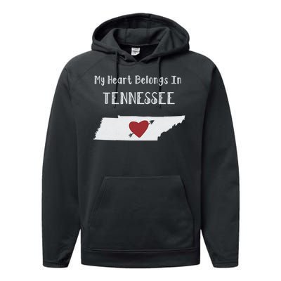 My Heart Belongs In Tennessee Performance Fleece Hoodie