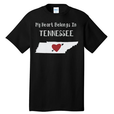 My Heart Belongs In Tennessee Tall T-Shirt