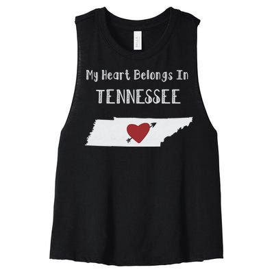 My Heart Belongs In Tennessee Women's Racerback Cropped Tank