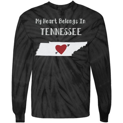 My Heart Belongs In Tennessee Tie-Dye Long Sleeve Shirt