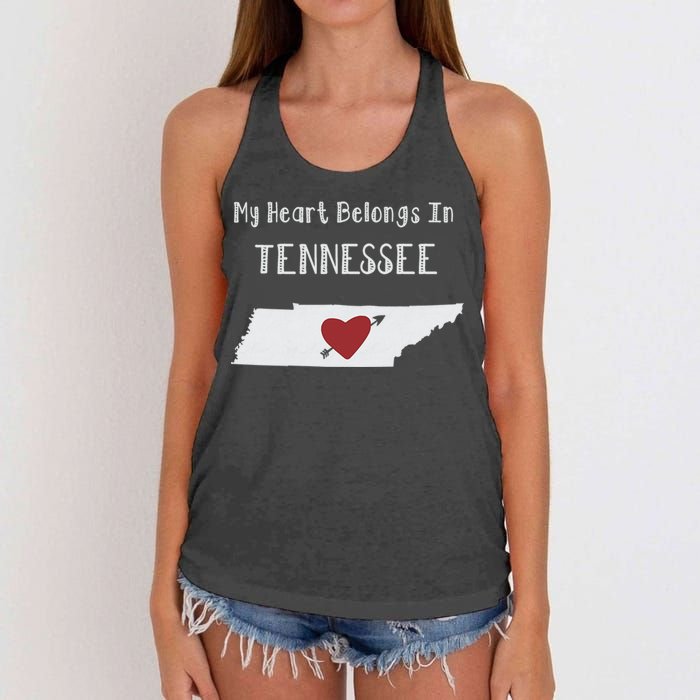 My Heart Belongs In Tennessee Women's Knotted Racerback Tank