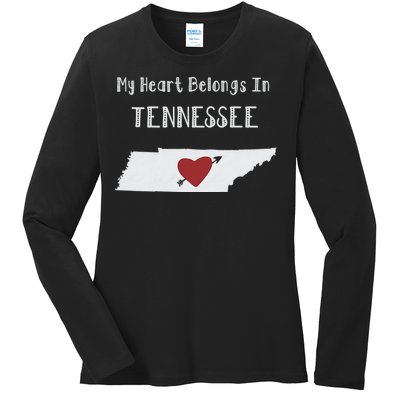 My Heart Belongs In Tennessee Ladies Long Sleeve Shirt