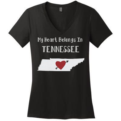 My Heart Belongs In Tennessee Women's V-Neck T-Shirt