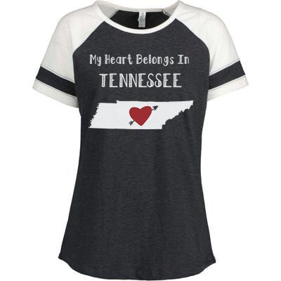 My Heart Belongs In Tennessee Enza Ladies Jersey Colorblock Tee