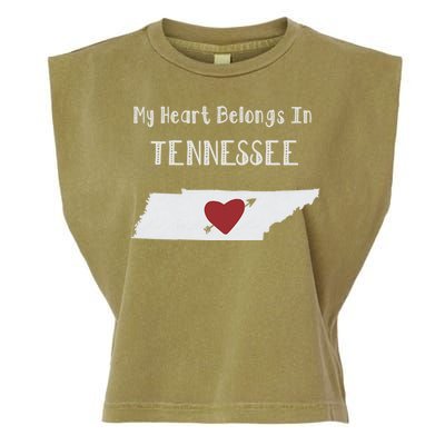 My Heart Belongs In Tennessee Garment-Dyed Women's Muscle Tee