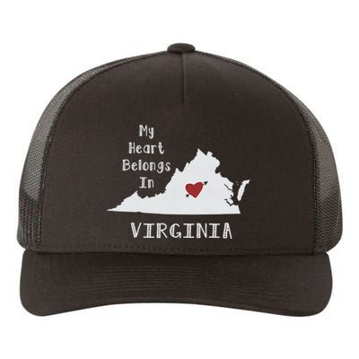 My Heart Belongs In Virginia Yupoong Adult 5-Panel Trucker Hat