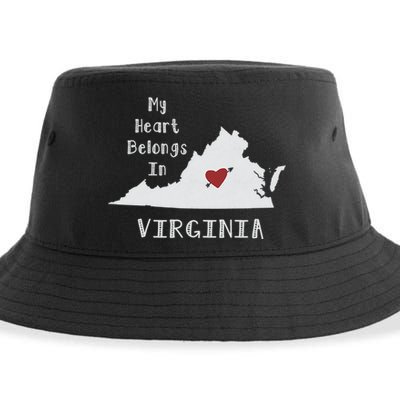 My Heart Belongs In Virginia Sustainable Bucket Hat