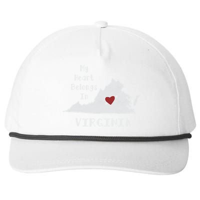 My Heart Belongs In Virginia Snapback Five-Panel Rope Hat