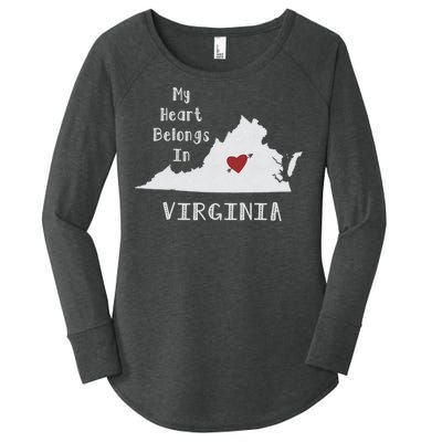 My Heart Belongs In Virginia Women's Perfect Tri Tunic Long Sleeve Shirt