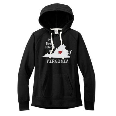 My Heart Belongs In Virginia Women's Fleece Hoodie