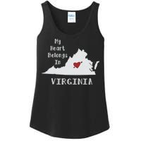 My Heart Belongs In Virginia Ladies Essential Tank