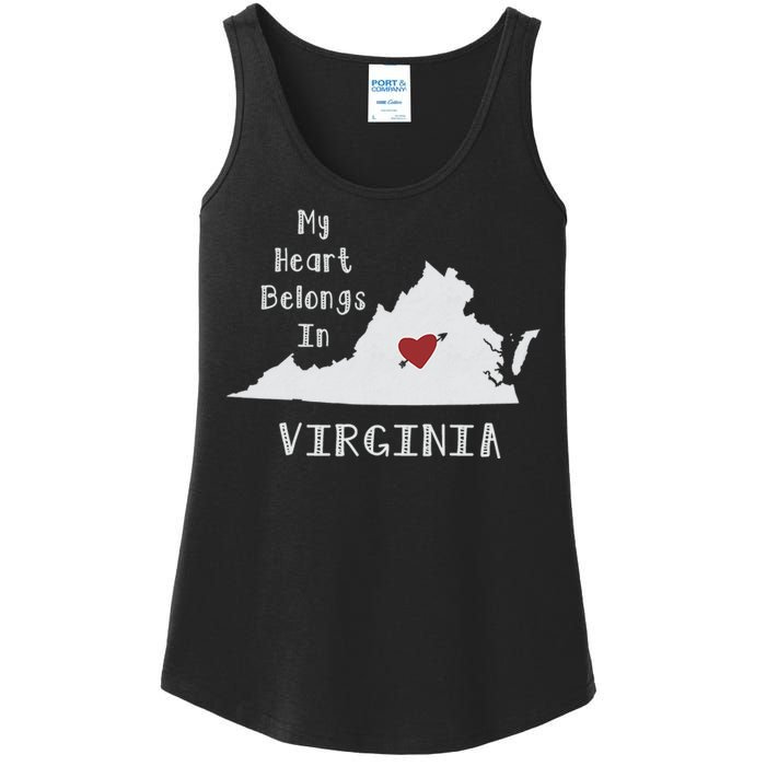 My Heart Belongs In Virginia Ladies Essential Tank