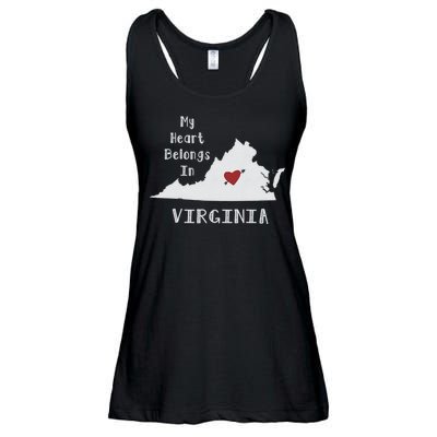 My Heart Belongs In Virginia Ladies Essential Flowy Tank