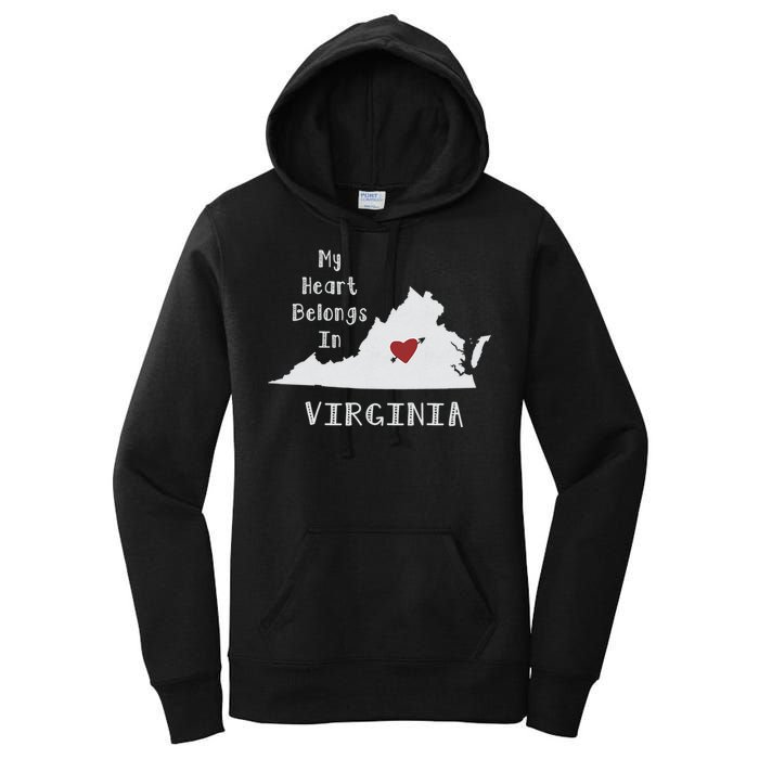 My Heart Belongs In Virginia Women's Pullover Hoodie