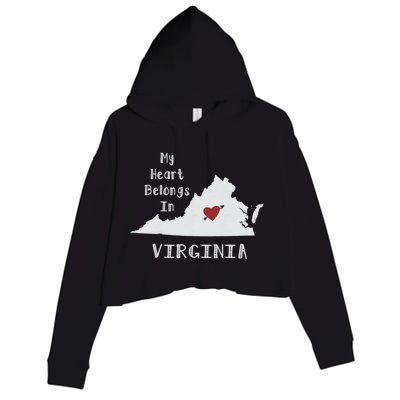 My Heart Belongs In Virginia Crop Fleece Hoodie