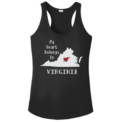 My Heart Belongs In Virginia Ladies PosiCharge Competitor Racerback Tank