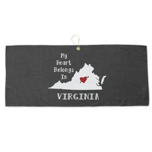 My Heart Belongs In Virginia Large Microfiber Waffle Golf Towel