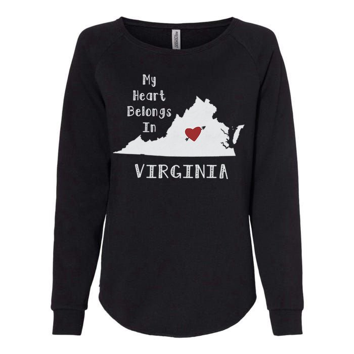 My Heart Belongs In Virginia Womens California Wash Sweatshirt