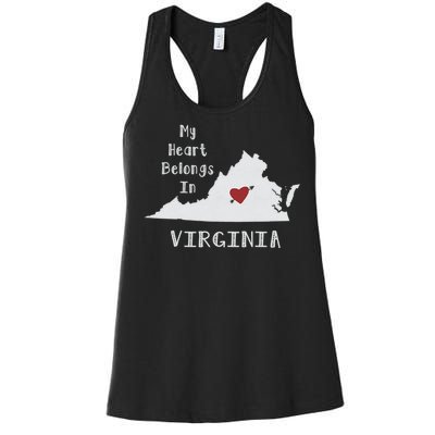 My Heart Belongs In Virginia Women's Racerback Tank