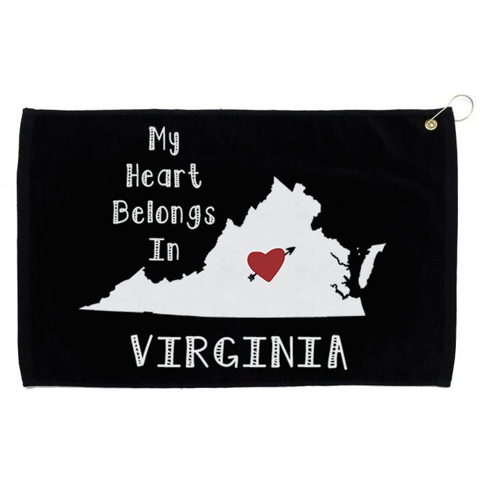 My Heart Belongs In Virginia Grommeted Golf Towel