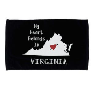 My Heart Belongs In Virginia Microfiber Hand Towel