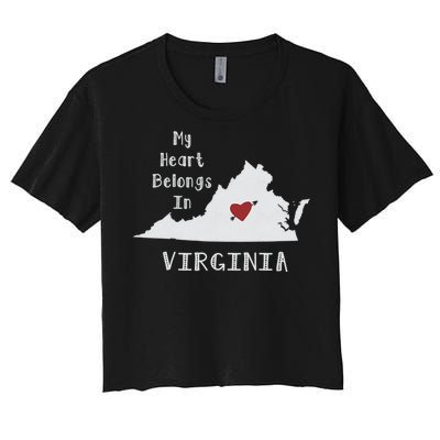 My Heart Belongs In Virginia Women's Crop Top Tee