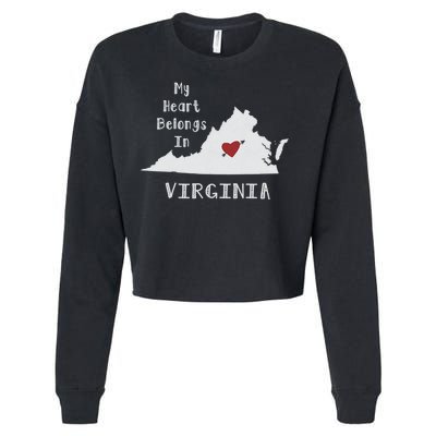 My Heart Belongs In Virginia Cropped Pullover Crew