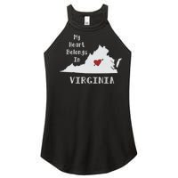 My Heart Belongs In Virginia Women's Perfect Tri Rocker Tank