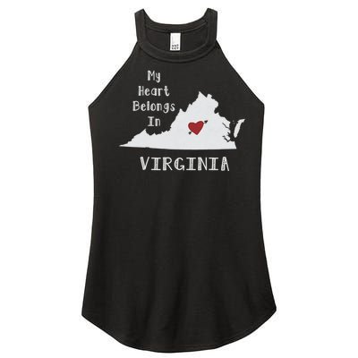 My Heart Belongs In Virginia Women's Perfect Tri Rocker Tank