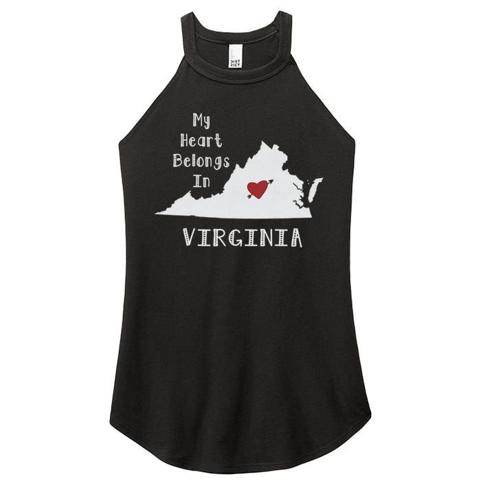 My Heart Belongs In Virginia Women's Perfect Tri Rocker Tank