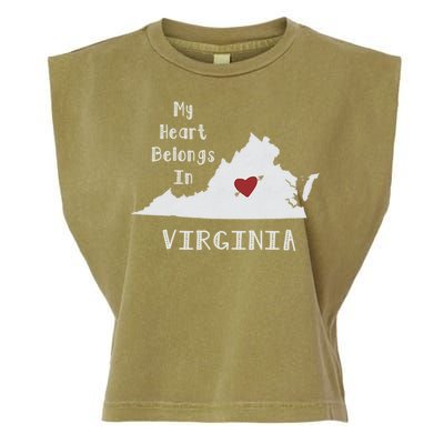 My Heart Belongs In Virginia Garment-Dyed Women's Muscle Tee