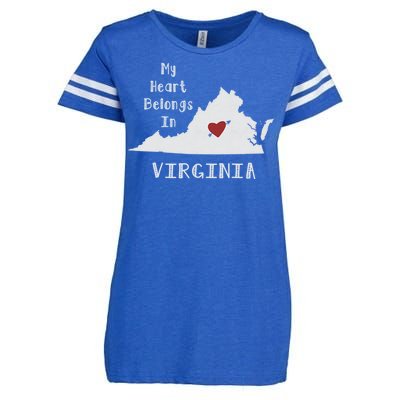 My Heart Belongs In Virginia Enza Ladies Jersey Football T-Shirt