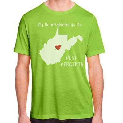 My Heart Belongs In West Virginia Adult ChromaSoft Performance T-Shirt