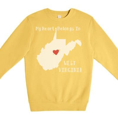 My Heart Belongs In West Virginia Premium Crewneck Sweatshirt