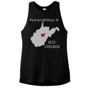 My Heart Belongs In West Virginia Ladies PosiCharge Tri-Blend Wicking Tank