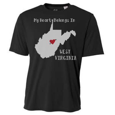 My Heart Belongs In West Virginia Cooling Performance Crew T-Shirt