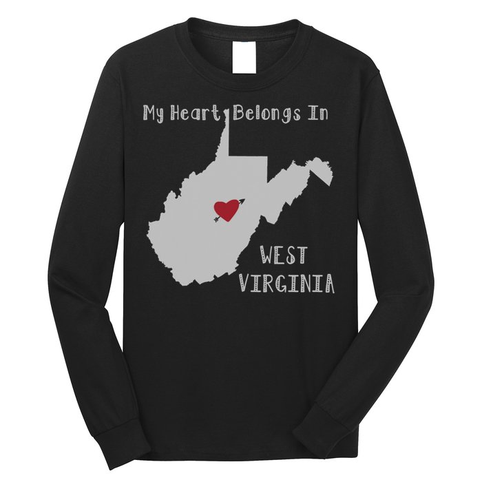 My Heart Belongs In West Virginia Long Sleeve Shirt