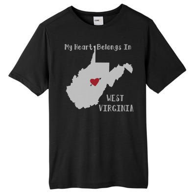 My Heart Belongs In West Virginia Tall Fusion ChromaSoft Performance T-Shirt