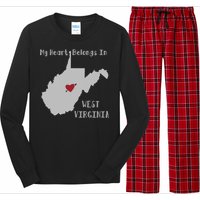 My Heart Belongs In West Virginia Long Sleeve Pajama Set