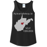 My Heart Belongs In West Virginia Ladies Essential Tank