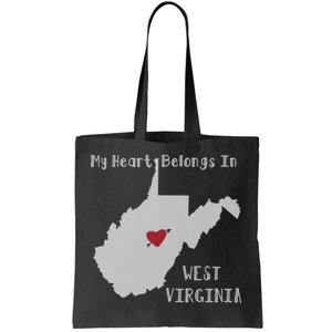 My Heart Belongs In West Virginia Tote Bag