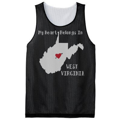 My Heart Belongs In West Virginia Mesh Reversible Basketball Jersey Tank