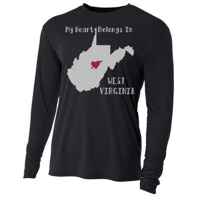 My Heart Belongs In West Virginia Cooling Performance Long Sleeve Crew